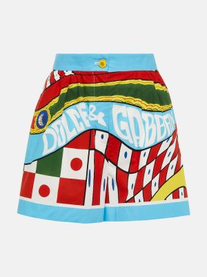 High waist shorts aus baumwoll mit print Dolce&gabbana