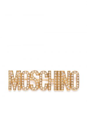 Křišťálová brož Moschino zlatá