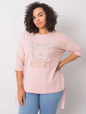 Bluză cu aplicații Fashionhunters roz