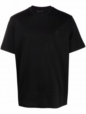 Hímzett póló Moncler fekete