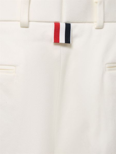 Pantaloni cu talie joasă din bumbac Thom Browne alb