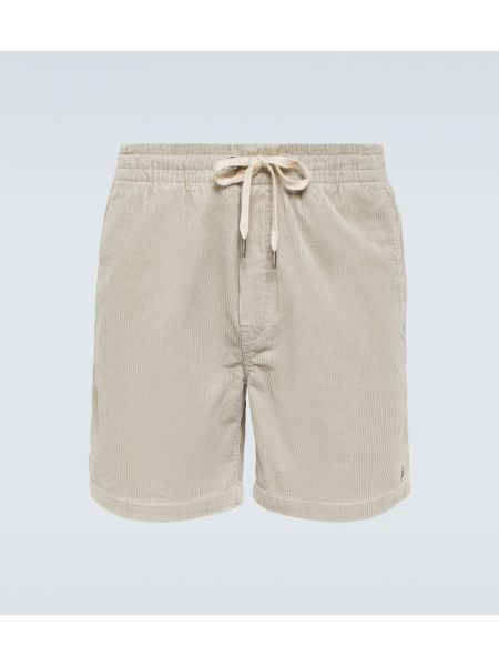 Pantaloni scurți de catifea cord din bumbac Polo Ralph Lauren maro