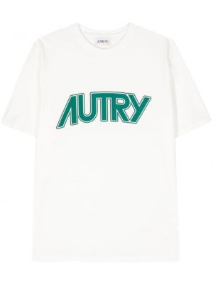 Памучна тениска с принт Autry бяло