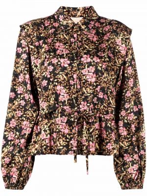 Bluza s cvetličnim vzorcem s potiskom Bytimo črna