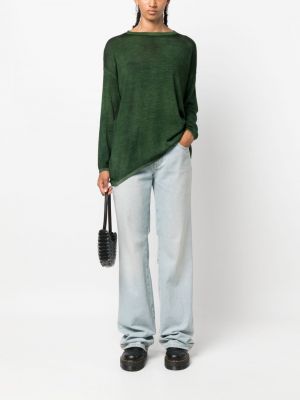 Kašmírový hedvábný svetr Avant Toi zelený