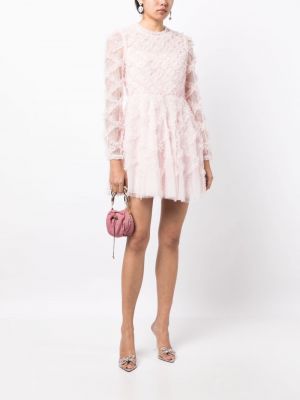 Maksi suknelė iš tiulio Needle & Thread rožinė