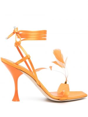 Сатенени сандали 3juin оранжево