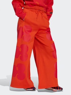 Pantaloni sport cu croială lejeră Adidas portocaliu