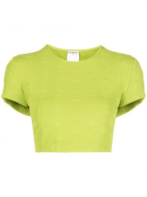 Koszulka Chanel Pre-owned zielona