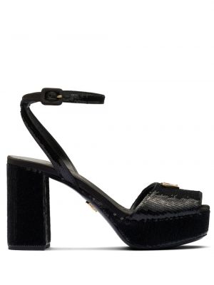Sandale cu platformă Prada negru