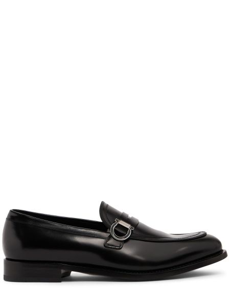 Læder loafers Ferragamo sort