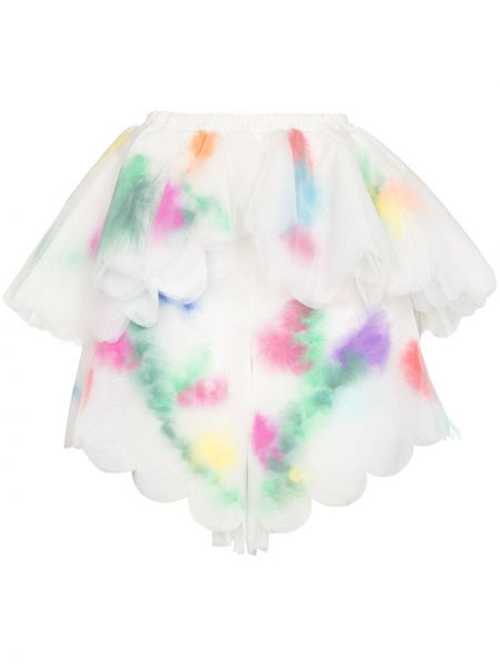 Falda larga con plumas de plumas Susan Fang blanco