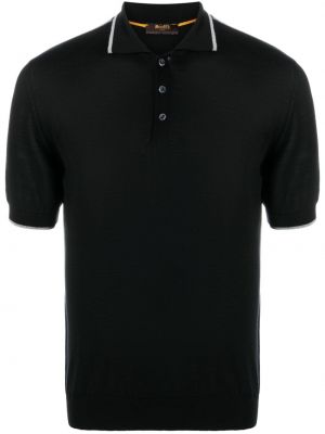 Medvilninis polo marškinėliai Moorer juoda