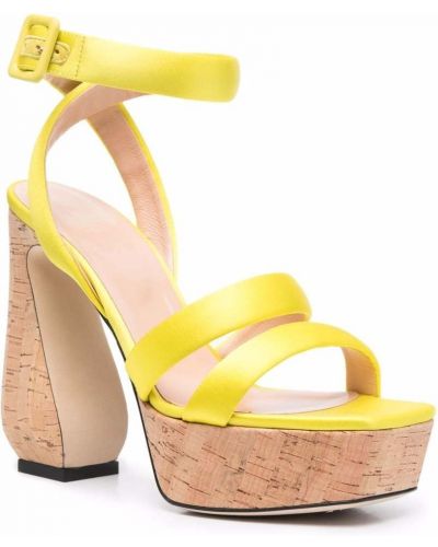 Satiinist sandaalid Si Rossi kollane