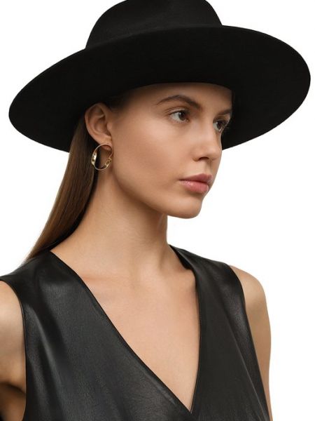 Шерстяная шляпа из вискозы Dolce & Gabbana черная