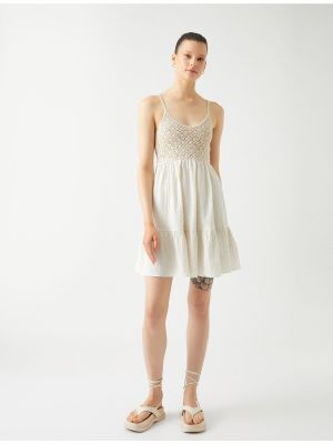 Lniana sukienka mini z wiskozy Koton