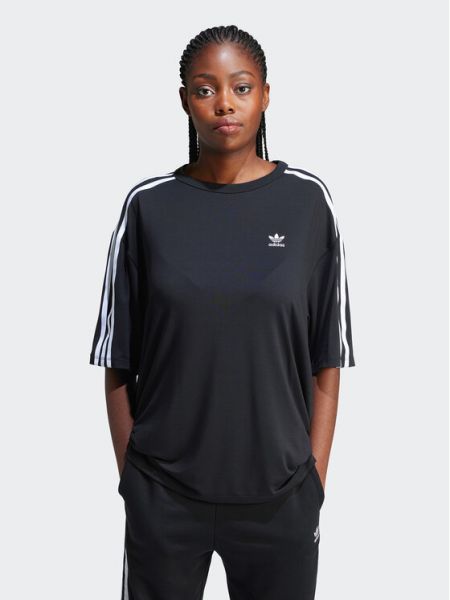 Tricou cu dungi oversize Adidas Originals