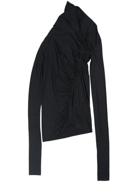 Haut long à col v asymétrique Rick Owens Lilies noir