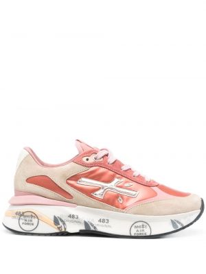 Bőr szatén sneakers Premiata rózsaszín