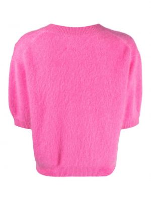Megztas kašmyro marškinėliai Lisa Yang rožinė