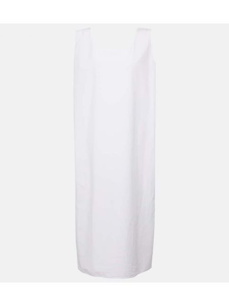 Sukienka midi bawełniana The Row biała