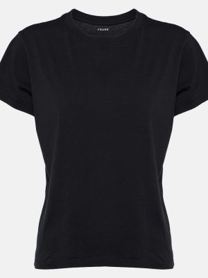 T-shirt aderente di cotone in jersey Frame nero