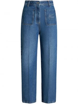 Jeans ricamati Etro blu