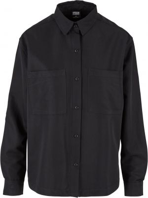 Oversize блуза с яка Urban Classics черно