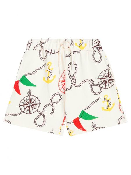 Jersey puuvilla shortsit pojille Mini Rodini valkoinen