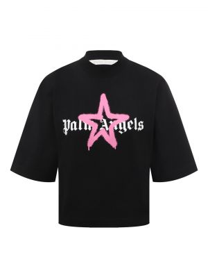 Хлопковая футболка Palm Angels черная