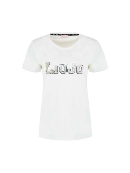 Koszulka bawełniana sportowa Liu Jo biała