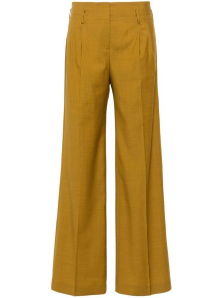 Vlněné rovné kalhoty Paul Smith žluté