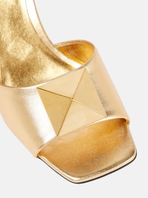 Papuci tip mules din piele Valentino Garavani auriu