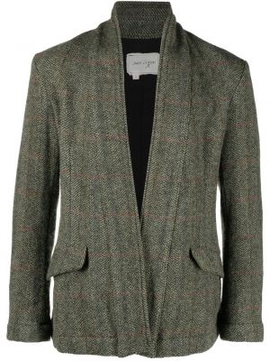 Tweed lang blazer Greg Lauren grønn