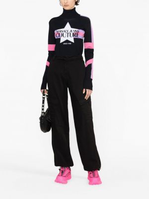 Žakarda džemperis Versace Jeans Couture melns