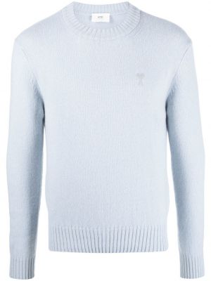 Кашмирен пуловер Ami Paris синьо
