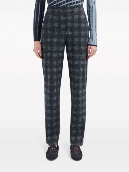 Pantalon droit en tweed Emporio Armani gris