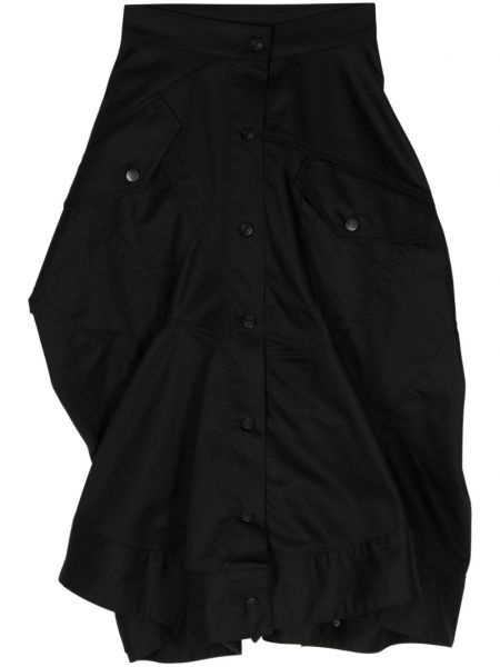 Drapované midi sukně s knoflíky Melitta Baumeister černé