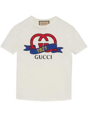 Kokvilnas t-krekls Gucci balts