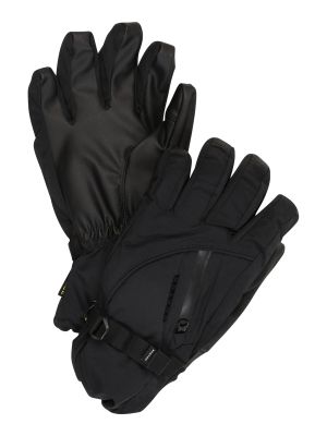 Jednofarebné nylonové kožené rukavice Burton - čierna