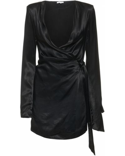 Průsvitné viskózové mini šaty Weworewhat - černá