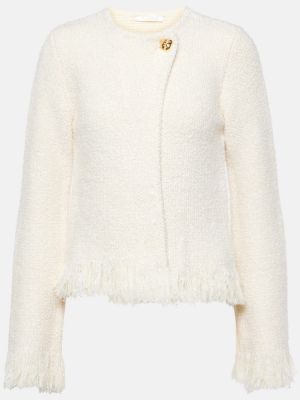 Chaqueta de lana de seda de cachemir Chloé blanco
