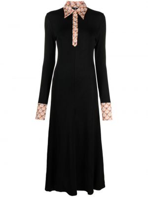Φλοράλ φόρεμα σε στυλ πουκάμισο από ζέρσεϋ Etro μαύρο