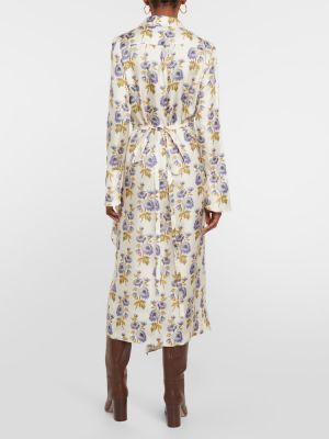 Svilena midi haljina s cvjetnim printom Etro
