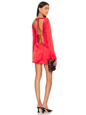 Mini robe en satin Guizio rouge