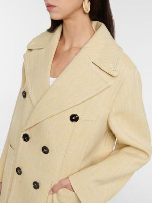 Krótki płaszcz bawełniany Bottega Veneta beżowy