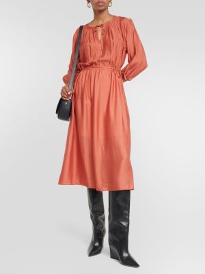 Pliszírozott jersey midi ruha A.p.c. narancsszínű