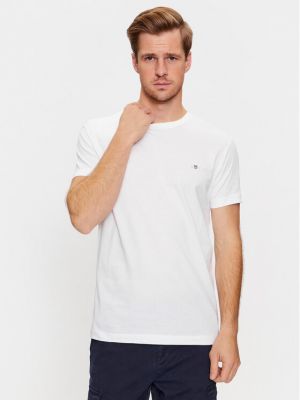 Slim fit priliehavé tričko Gant biela