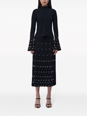 Křišťálové midi sukně Simkhai černé