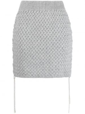 Pletené krajkové šněrovací mini sukně Giuseppe Di Morabito šedé